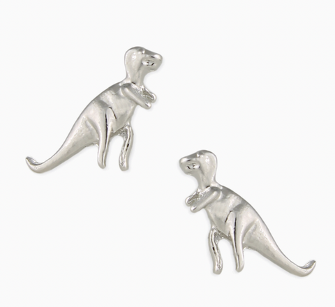 Silver Dinosaur Earrings
