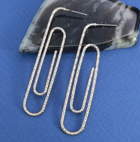 Silver Paperclip Earrings