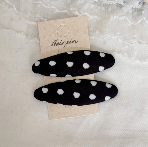 Oval Polka Dot Snap Hair Clips