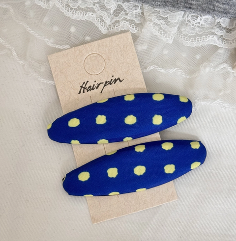 Oval Polka Dot Snap Hair Clips