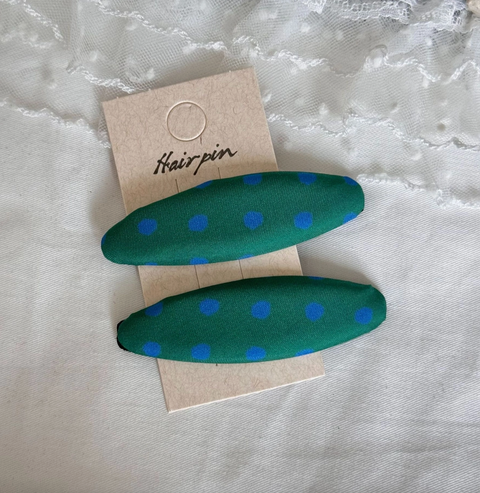 Oval Polka Dot Snap Hair Clips