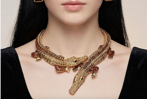 Double Alligator Evening Necklace
