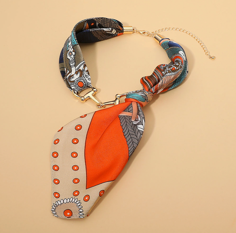 Silky Fabric Scarf Necklace