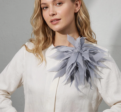 Feather Flower Hair Clip/Brooch