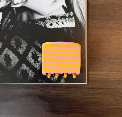 Candy Stripe Hair Claw Clip