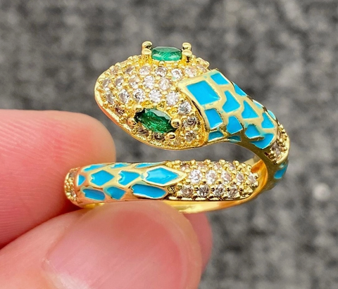 Gold Snake Wrap Adjustable Ring-OPTIONS