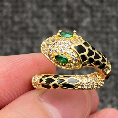 Gold Snake Wrap Adjustable Ring-OPTIONS