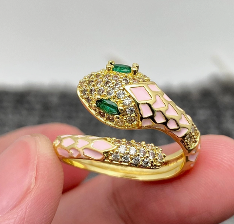 Gold Snake Wrap Adjustable Ring-OPTIONS