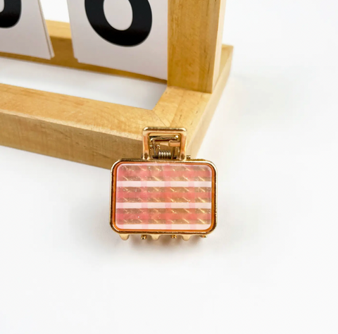 Mini Suitcase Square Hair Claw Clip- options