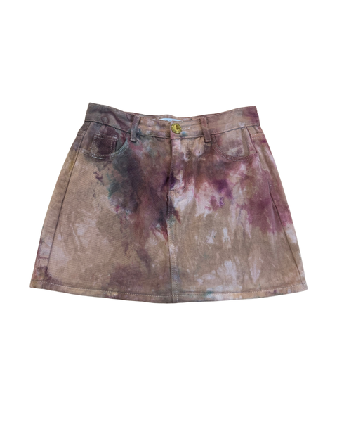 Ice Dyed Artist Denim Mini Skirt