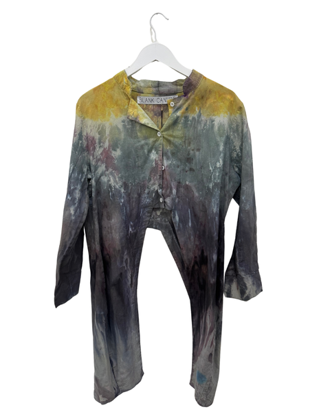 Ice Dyed Button and Tie Shirt