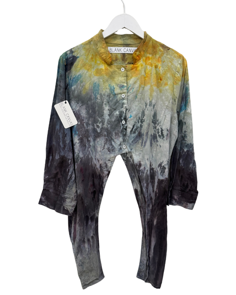 Ice Dyed Button and Tie Shirt