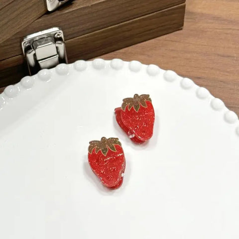 Cute Glittery Fruit Mini Hair Claw Clips