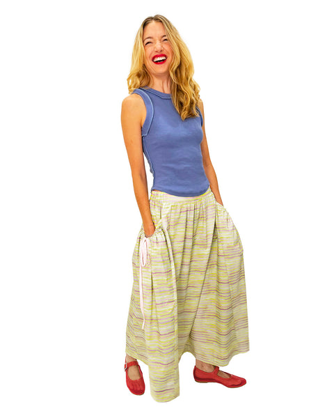 Candy Stripe Bubble Pocket Skirt