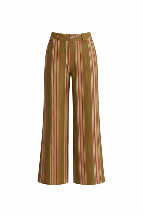 Victorine Striped Cotton Trousers