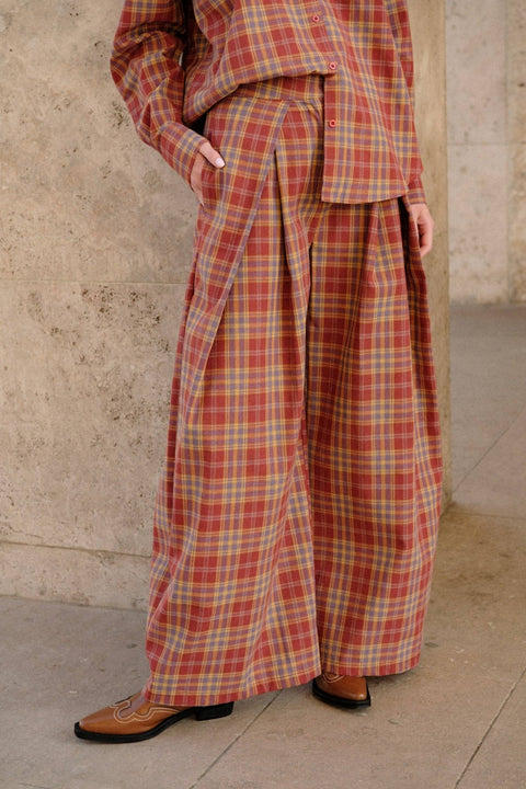 Belem Pants - Terracotta Checks