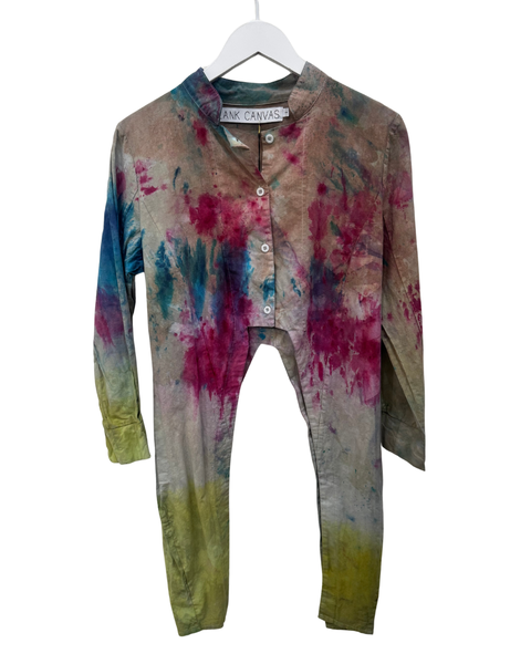 Ice Dyed Button and Tie Shirt