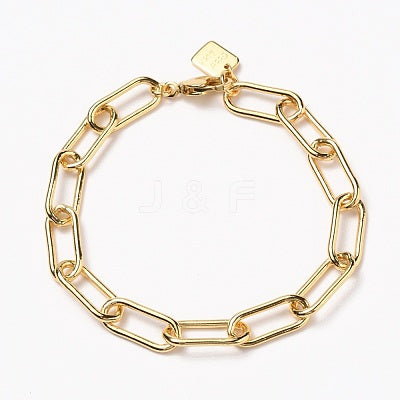Thick Brass Paper Clip Chain Bracelet