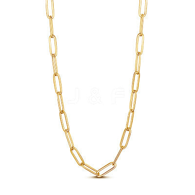 Brass Paper Clip Chain Necklace - 14 in.