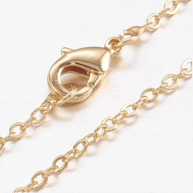 Brass Simple Chain Necklace 18k Gold Plated 17.5"