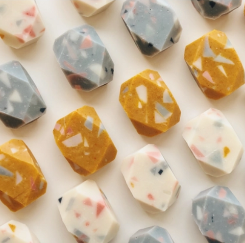 Bell mountain Terrazzo inspired mini gem soaps