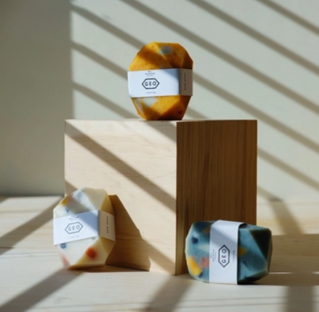 Bell mountain Terrazzo inspired mini gem soaps