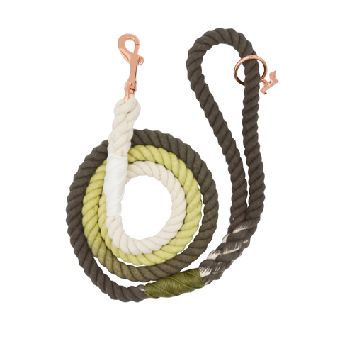 Sassy Woof Dog Rope Leash - Ombre Olive