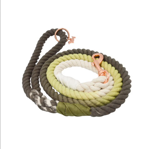 Sassy Woof Dog Rope Leash - Ombre Olive