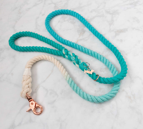 Sassy Woof Dog Rope Leash - Ombre Teal