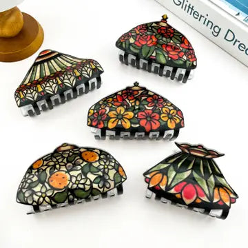 Retro Tiffany Lamp Shade Claw Clip