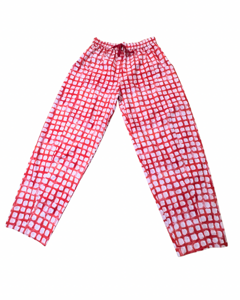 Red Gingham Gardener Pant