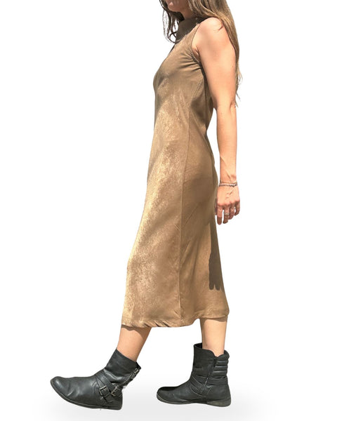 The Sabrina Bias Satin Boat Neck Dress