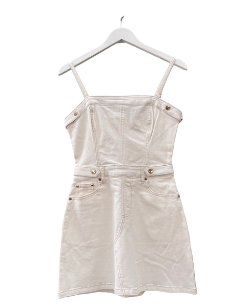 O.P. Bebe Belted White Denim Dress