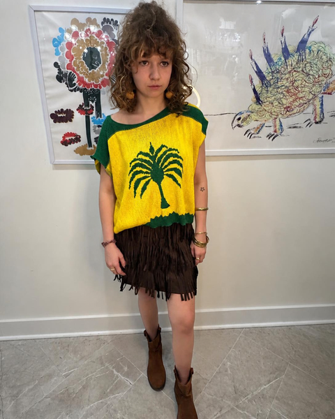 Palm Jacquard Top