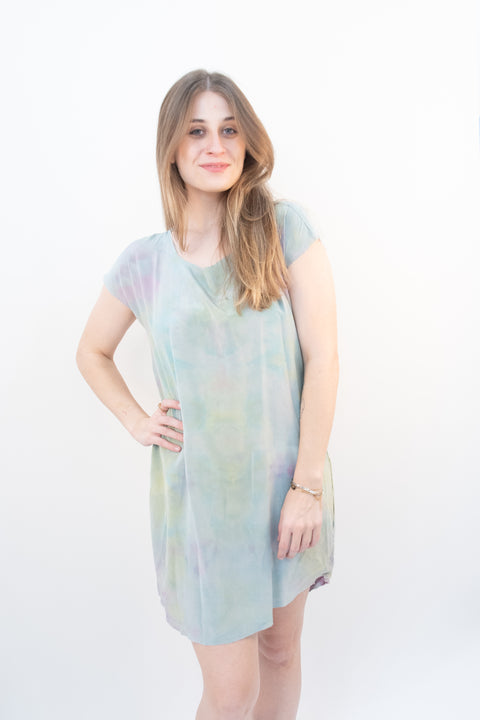 Silk Ice Dyed Spine Dress