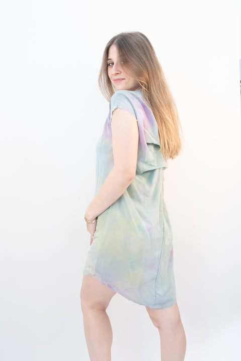 Silk Ice Dyed Spine Dress