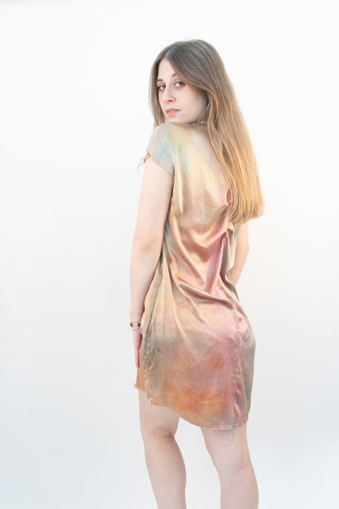 Silk Ice Dyed Spine Dress