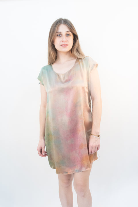 Silk Ice Dyed Spine Dress