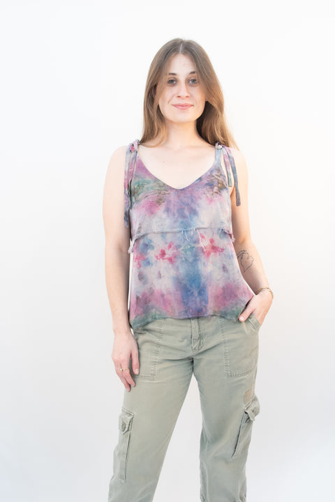 Silk Ice Dyed Shelf Tie Tank