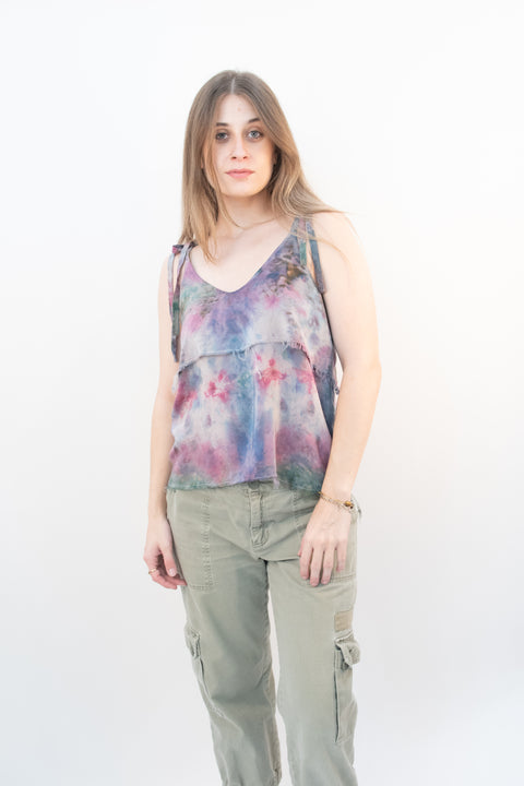 Silk Ice Dyed Shelf Tie Tank