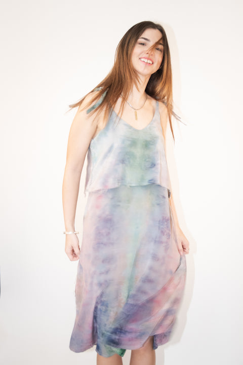 Silk Ice Dyed Shelf Tie Dress