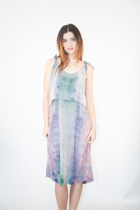 Silk Ice Dyed Shelf Tie Dress