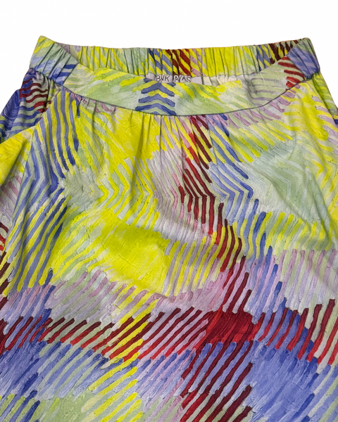 Multi-Colored Plaid Bubble Pocket Skirt