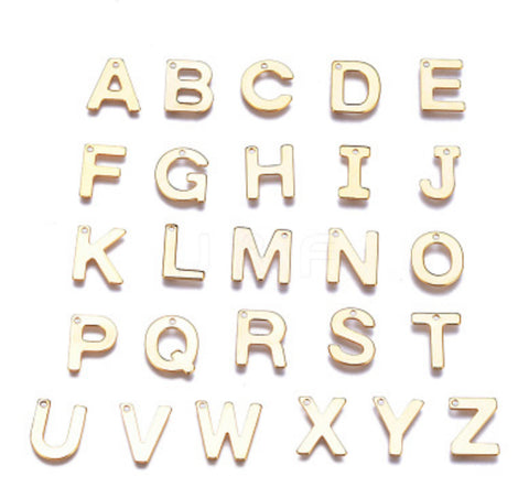 Letters A-Z Gold charms