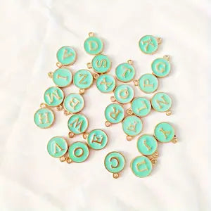 A-Z Circle Letter Charms-MINT