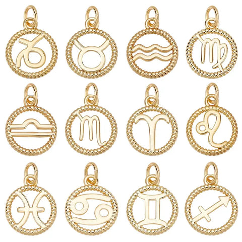 Zodiac Sign Circle Charms