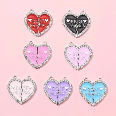 Assorted Heart "Best Friend" Charms