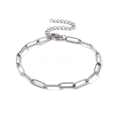 Silver Paper Clip Chain Bracelet