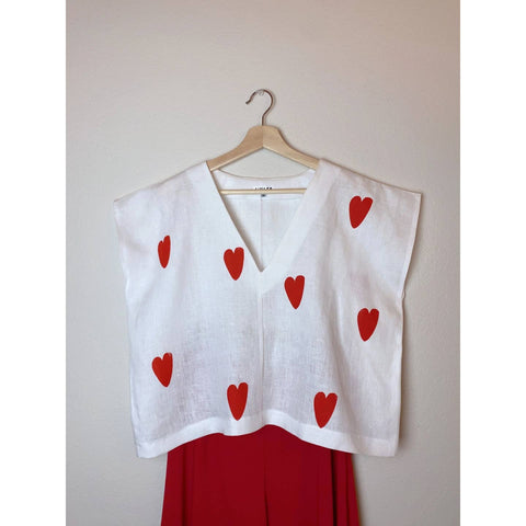 Linen Heart Top