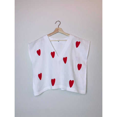 Linen Heart Top